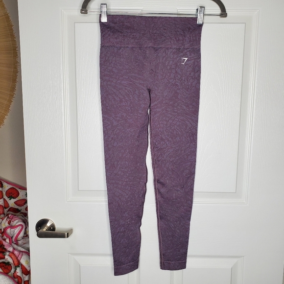 Gymshark Purple High Rise Adapt Animal Seamless Tight Leggings - Picture 2 of 7